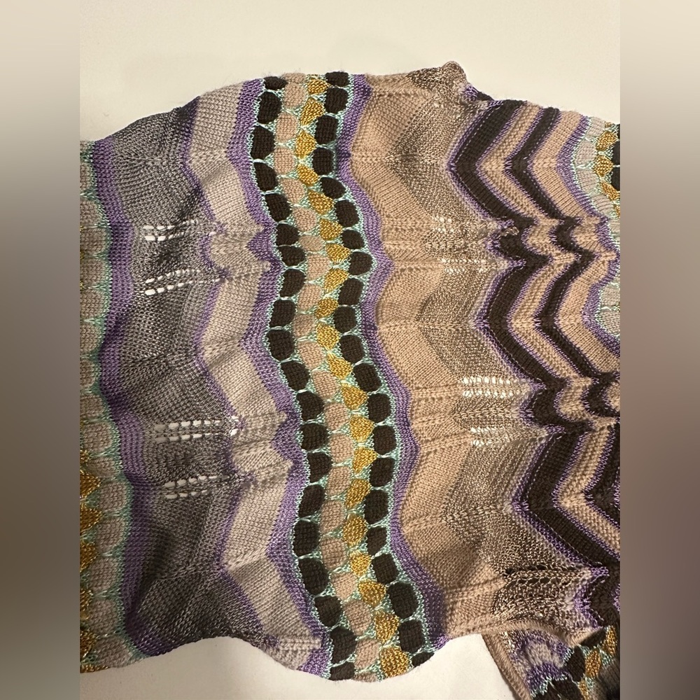 MISSONI CHEVRON WOVEN WOOL SKINNY SCARF - Picture 7 of 8